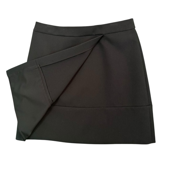 Kate Spade Womens Black A-Line Faux Wrap Mini Skirt Size 12 Work Career Chic - Picture 3 of 9